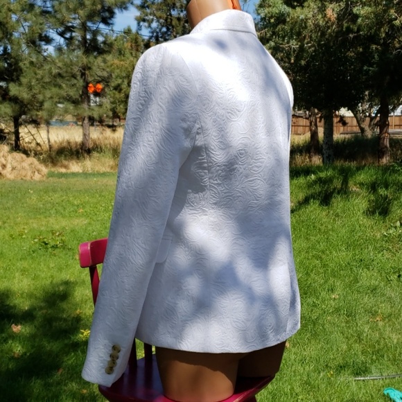 NWOT J. Crew 10P White Tapestry Schoolboy Jacket! - Picture 7 of 8